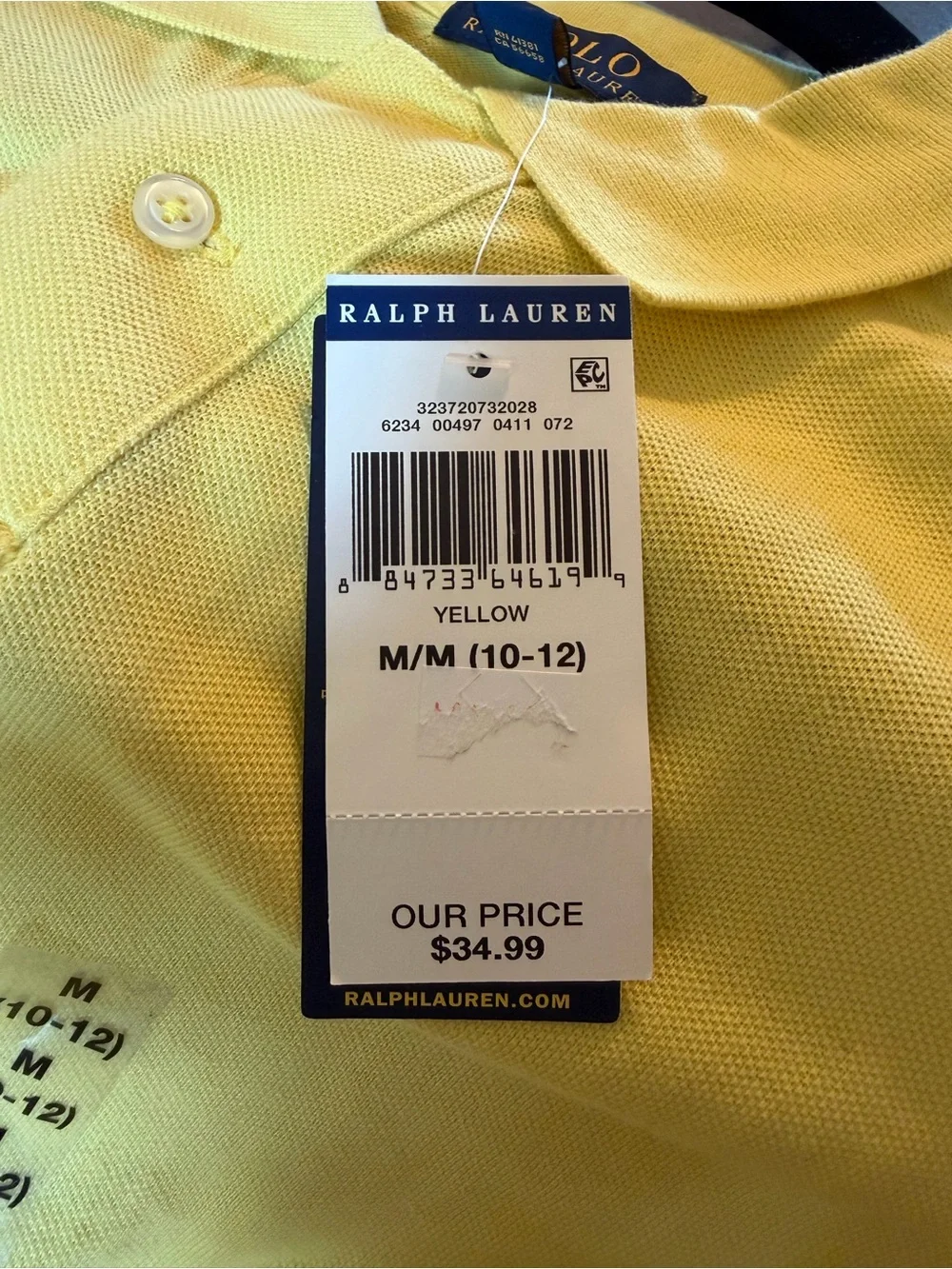 Ralph Lauren Yellow Boy’s Polo Shirt with Embroidered Logo
